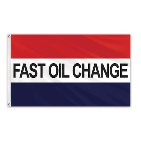 Global Flags Unlimited Fast Oil Change Message Flag 3'x5' Standard Flag 204626
